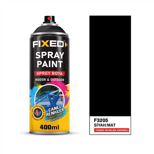 45674567F3205_1-1.jpg SPREY BOYA AKRİLİK – SİYAH/MAT YÜKSEK ISIYA DAYANIKLI 320GR 400ML(400°C)