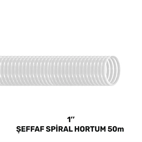 1” ŞEFFAF LAVABO&SİFON SPİRAL HORTUM 50 MT (130gr/mt)