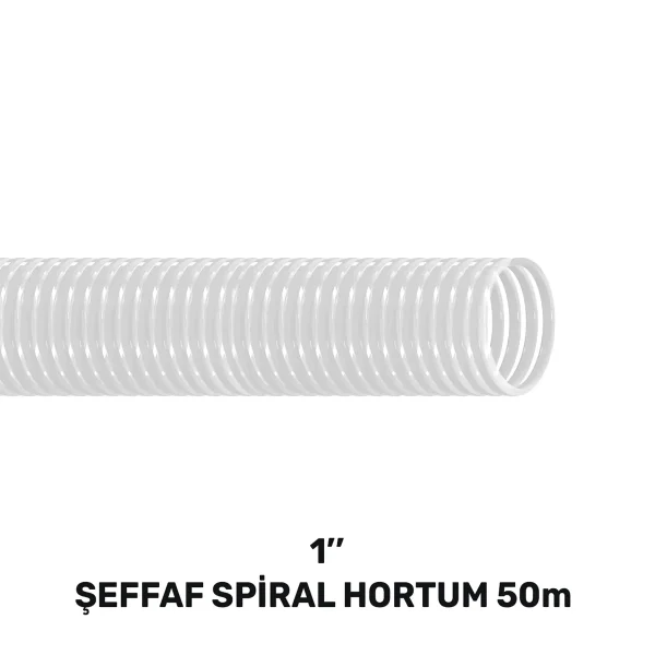 1” ŞEFFAF LAVABO&SİFON SPİRAL HORTUM 50 MT (130gr/mt)