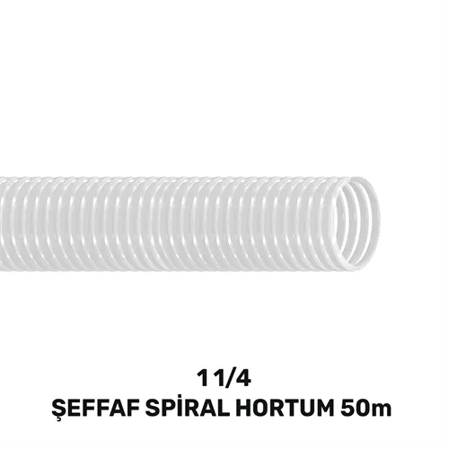 1 1/4” ŞEFFAF LAVABO&SİFON SPİRAL HORTUM 50 MT (170gr/mt)