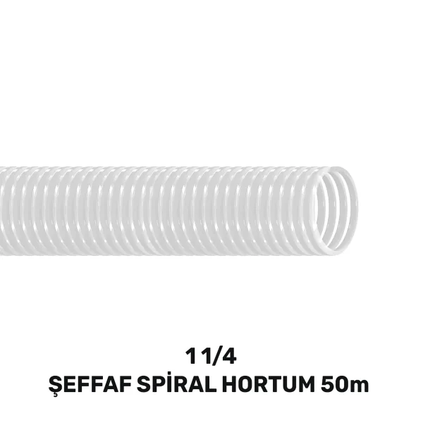 1 1/4” ŞEFFAF LAVABO&SİFON SPİRAL HORTUM 50 MT (170gr/mt)