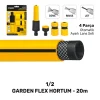 1/2 GARDENFLEX HORTUM 20 MT 4 PCS LANS SETLİ (120gr/mt)