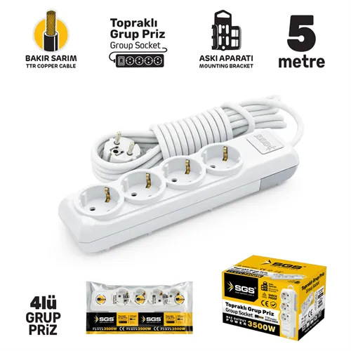 6074SGS3485_1-1.webp GRUP PRİZ TOPRAKLI DÖRTLÜ 5 METRE