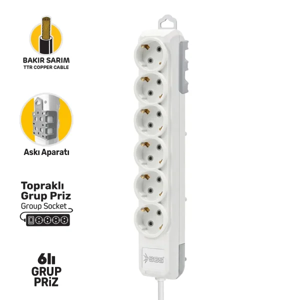 6083SGS_6.webp GRUP PRİZ TOPRAKLI ALTILI 10 METRE